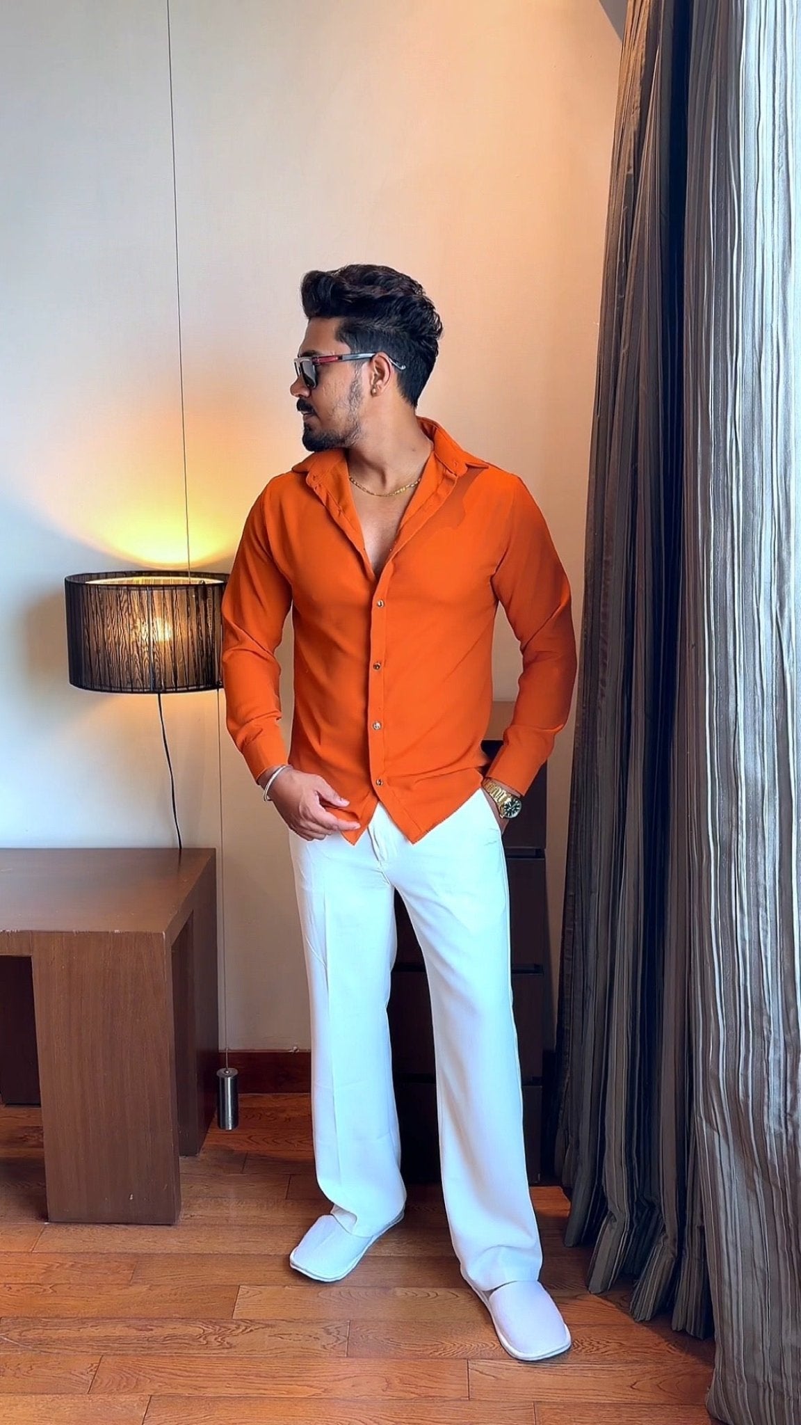 Japanese Shirt and White Trouser Coord set - CORAL - Under Attack