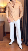Japanese Shirt and White Trouser Coord set - CREME - Under Attack