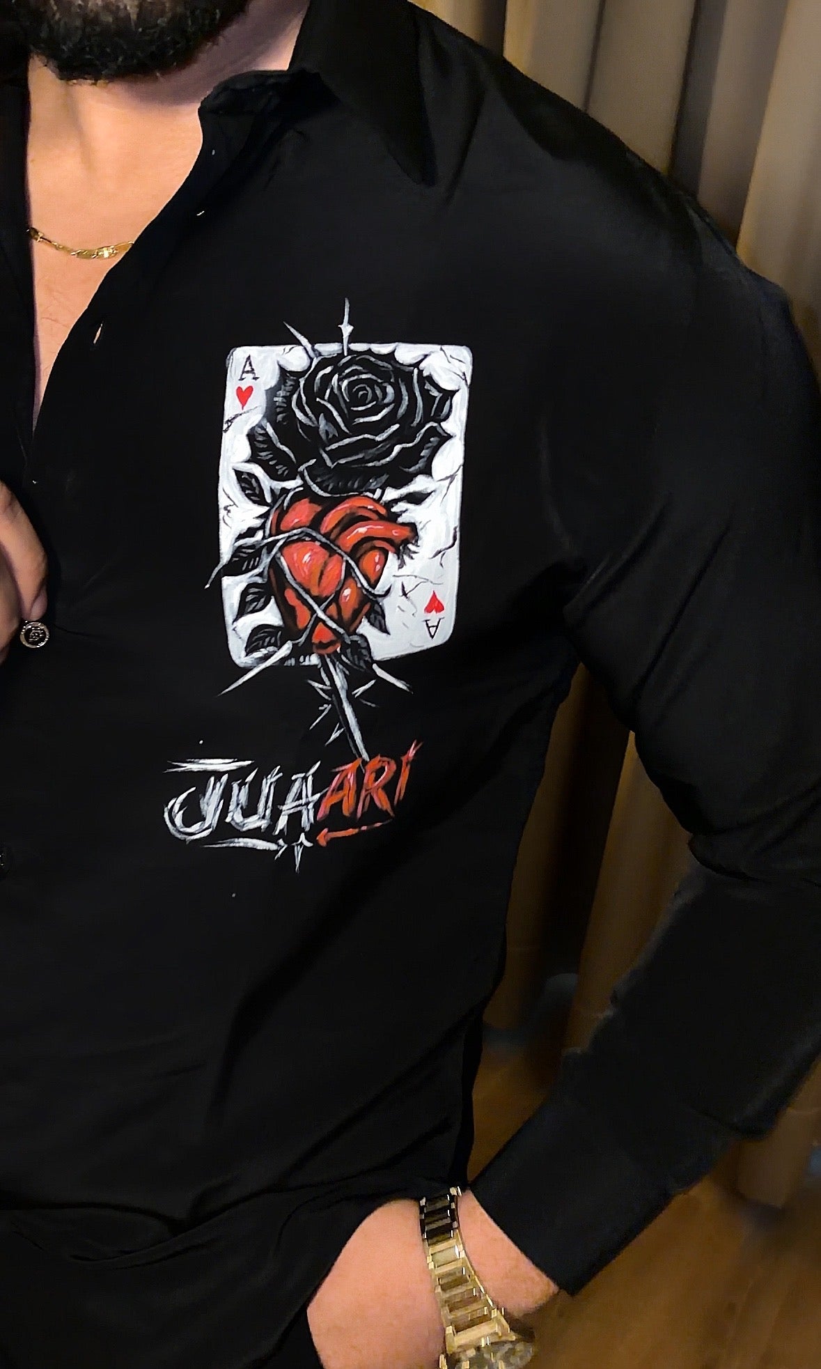 Juaari Festive Hand Painted Xclusive Shirt - Black - Under Attack