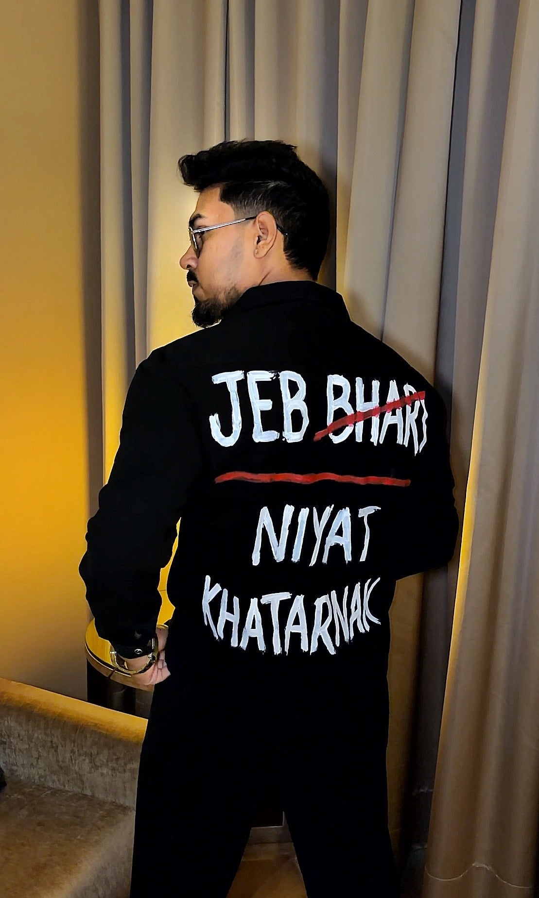 Khatarnak Festive Hand Painted Xclusive Shirt - Black - Under Attack