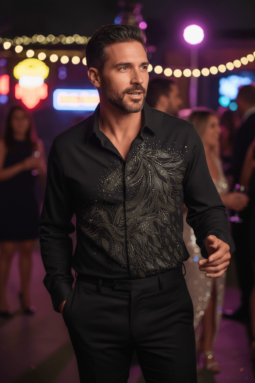 Knight Rider Jacquard Shirt - BLACK - Under Attack