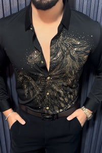 Knight Rider Royal Jacquard Shirt - BLACK