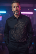 Knight Rider Jacquard Shirt - BLACK - Under Attack