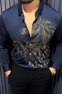 Knight Rider Royal Jacquard Shirt - NAVY