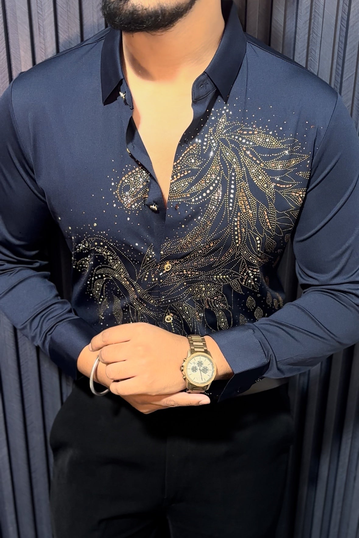 Knight Rider Jacquard Shirt - NAVY - Under Attack