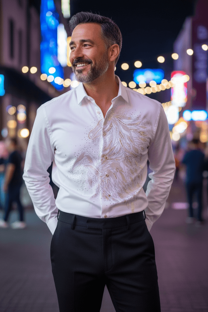Knight Rider Jacquard Shirt - WHITE - Under Attack