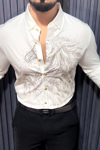 Knight Rider Royal Jacquard Shirt - WHITE