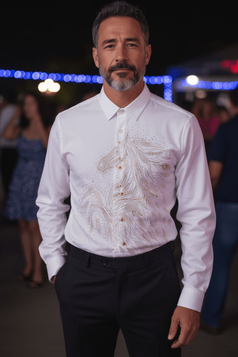 Knight Rider Jacquard Shirt - WHITE - Under Attack