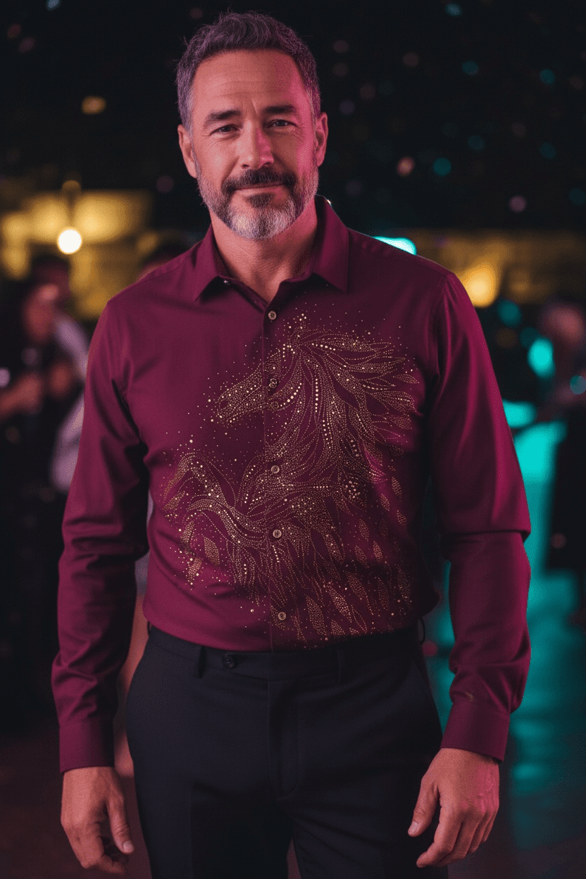 Knight Rider Jacquard Shirt - WINE - Under Attack