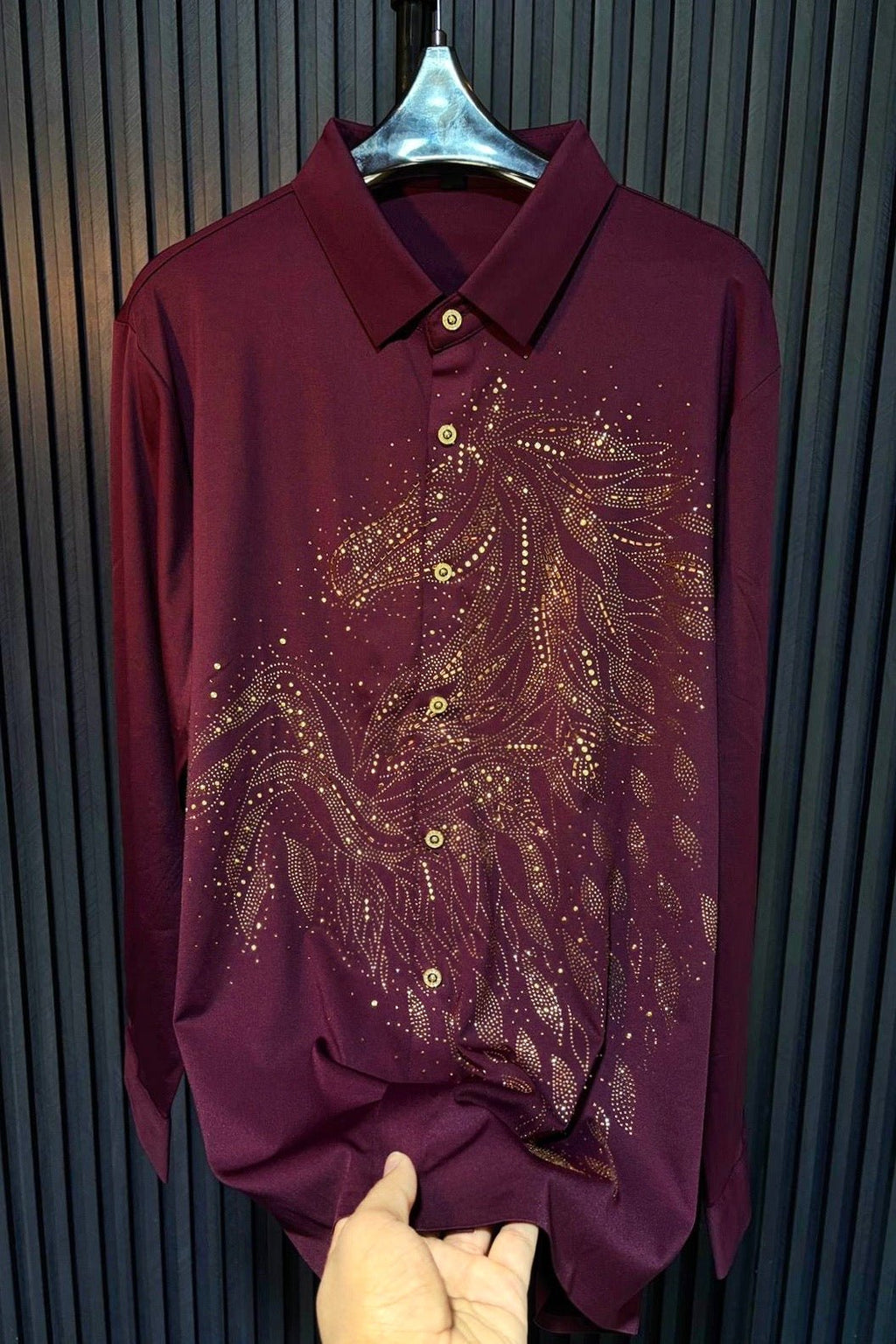 Knight Rider Jacquard Shirt - WINE - Under Attack
