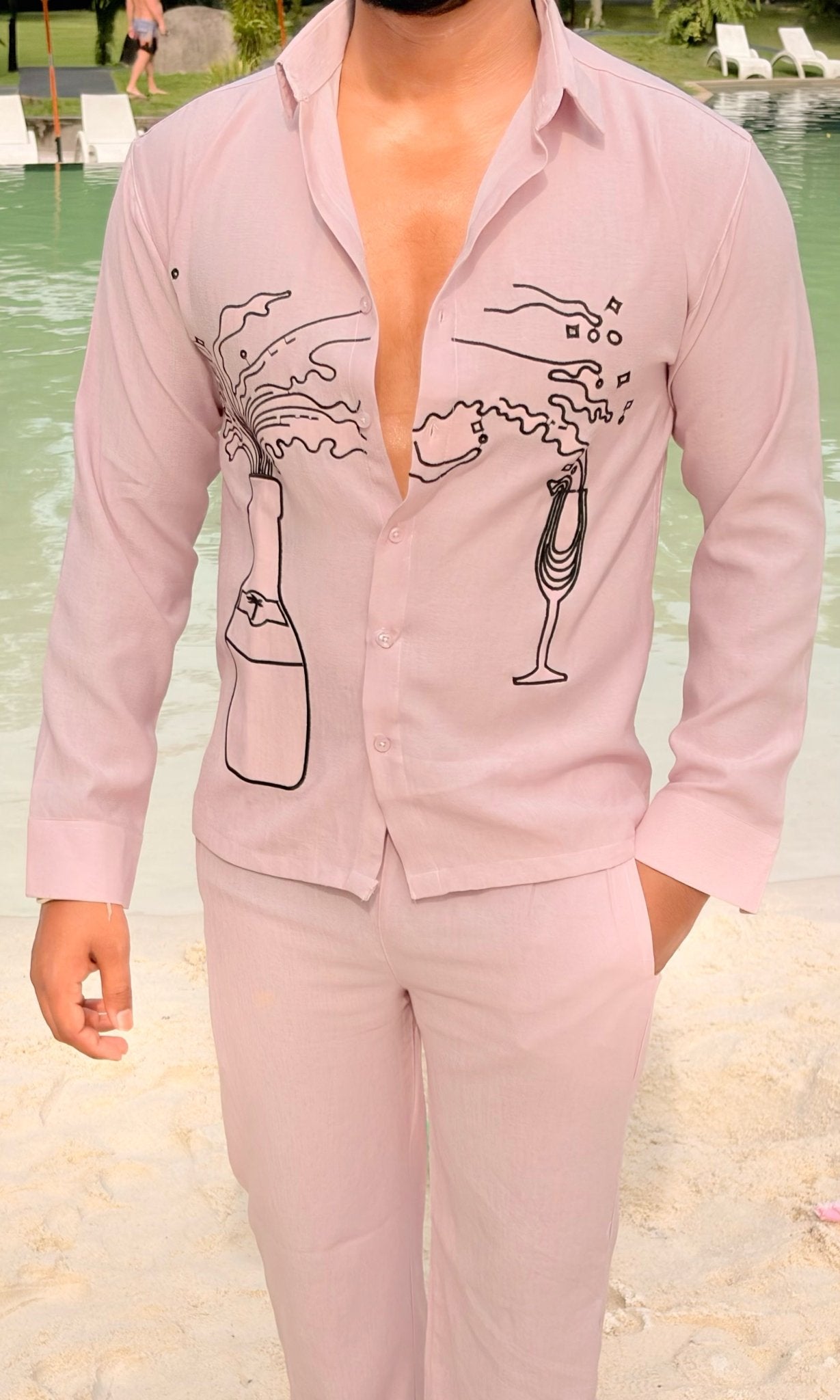 Koh Samui Linen Textured Coord set - PINK - Under Attack