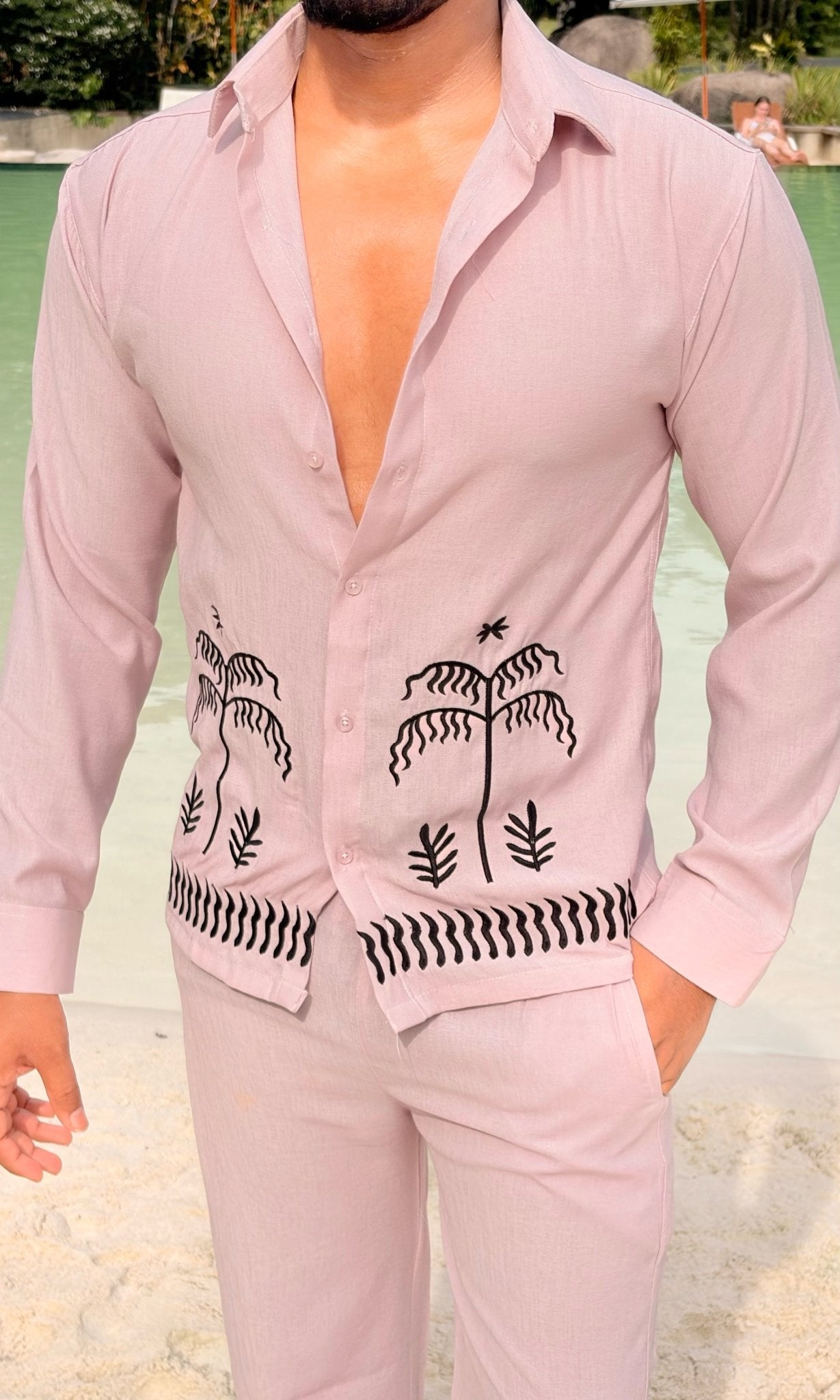 Krabi Linen Textured Coord set - PINK - Under Attack
