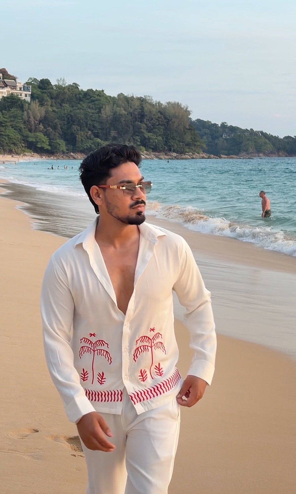 Krabi Linen Textured Coord set - WHITE - Under Attack