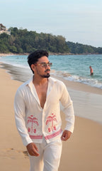 Krabi Linen Textured Coord set - WHITE - Under Attack