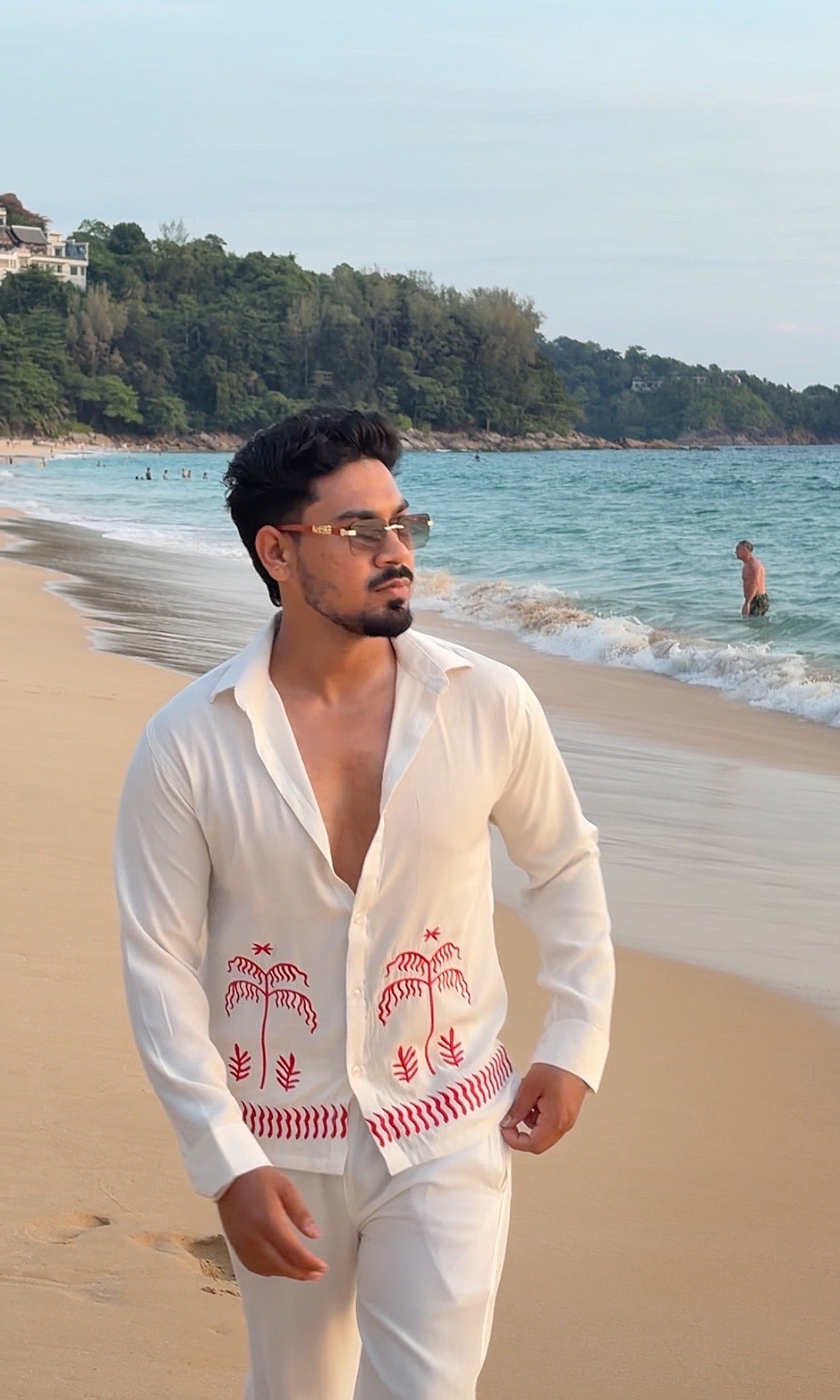 Krabi Linen Textured Coord set - WHITE - Under Attack