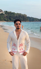 Krabi Linen Textured Coord set - WHITE - Under Attack