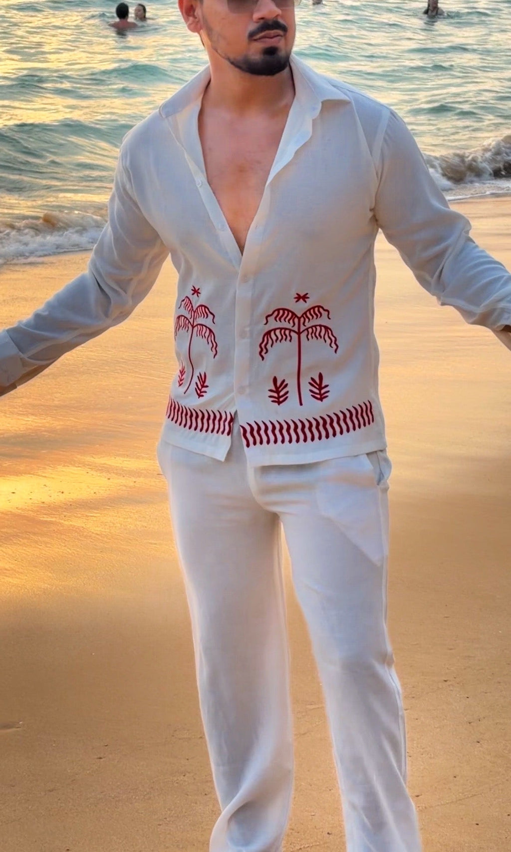 Krabi Linen Textured Coord set - WHITE - Under Attack
