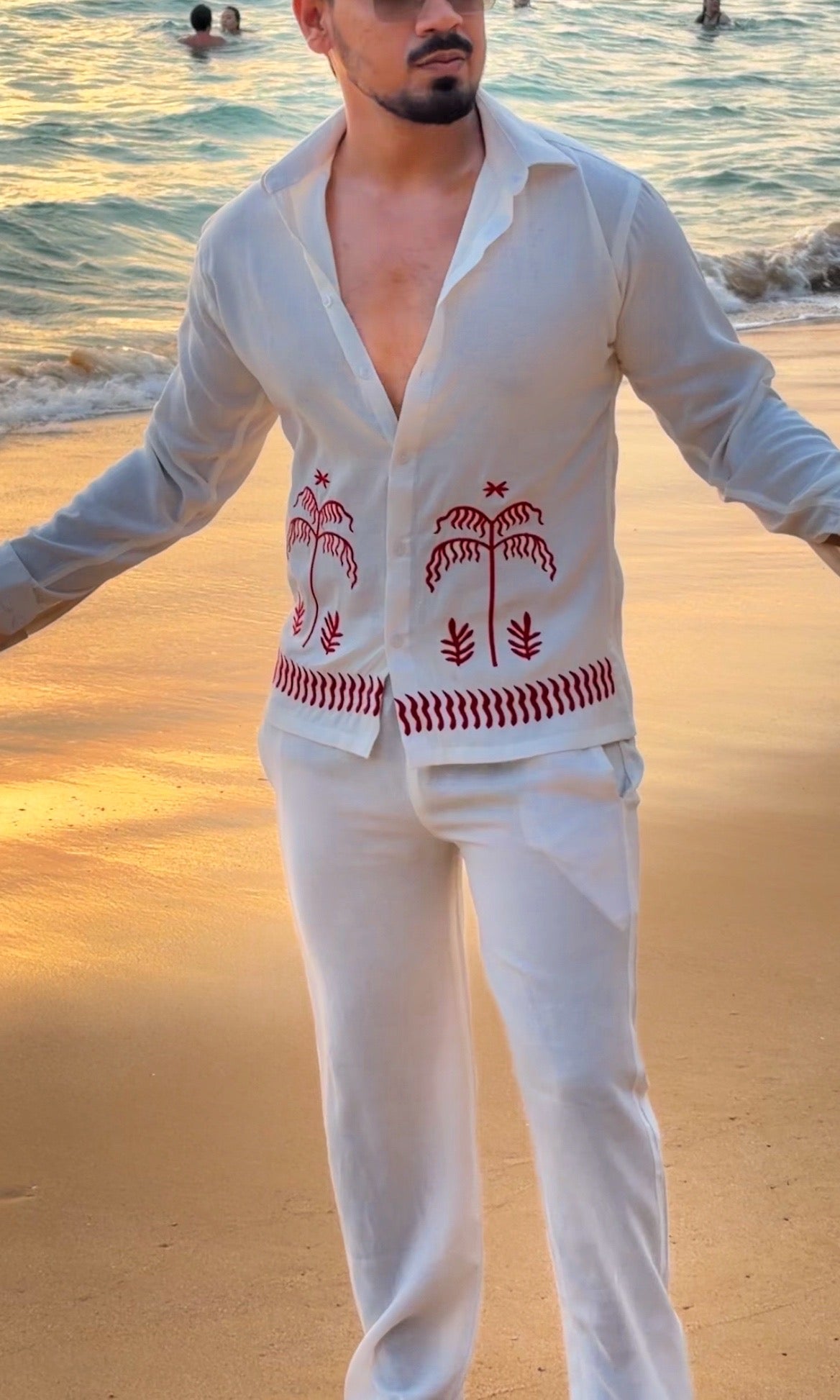 Krabi Linen Textured Coord set - WHITE - Under Attack
