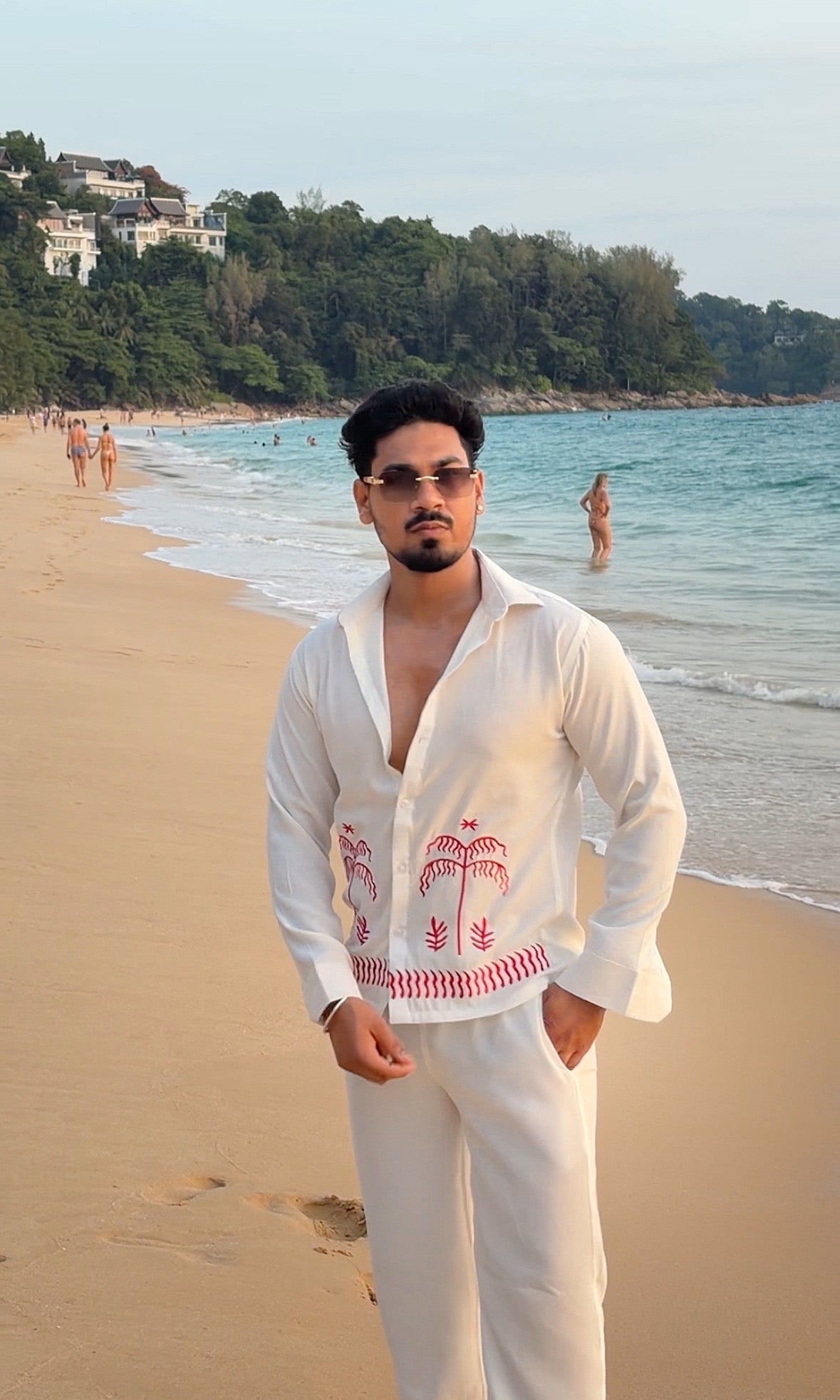 Krabi Linen Textured Coord set - WHITE - Under Attack