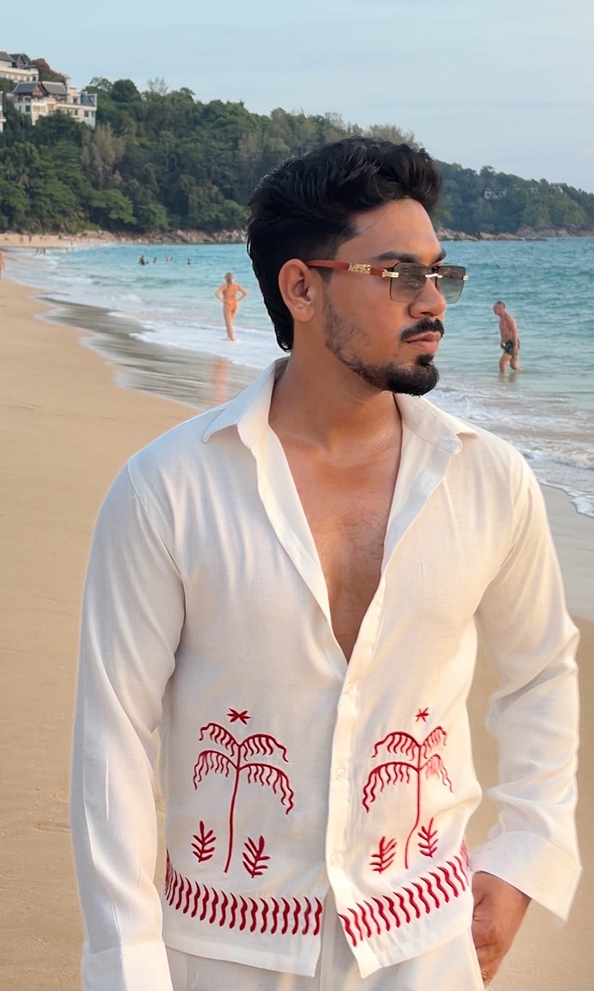 Krabi Linen Textured Coord set - WHITE - Under Attack