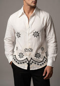 Laos Linen Embroided Shirt - WHITE - Under Attack