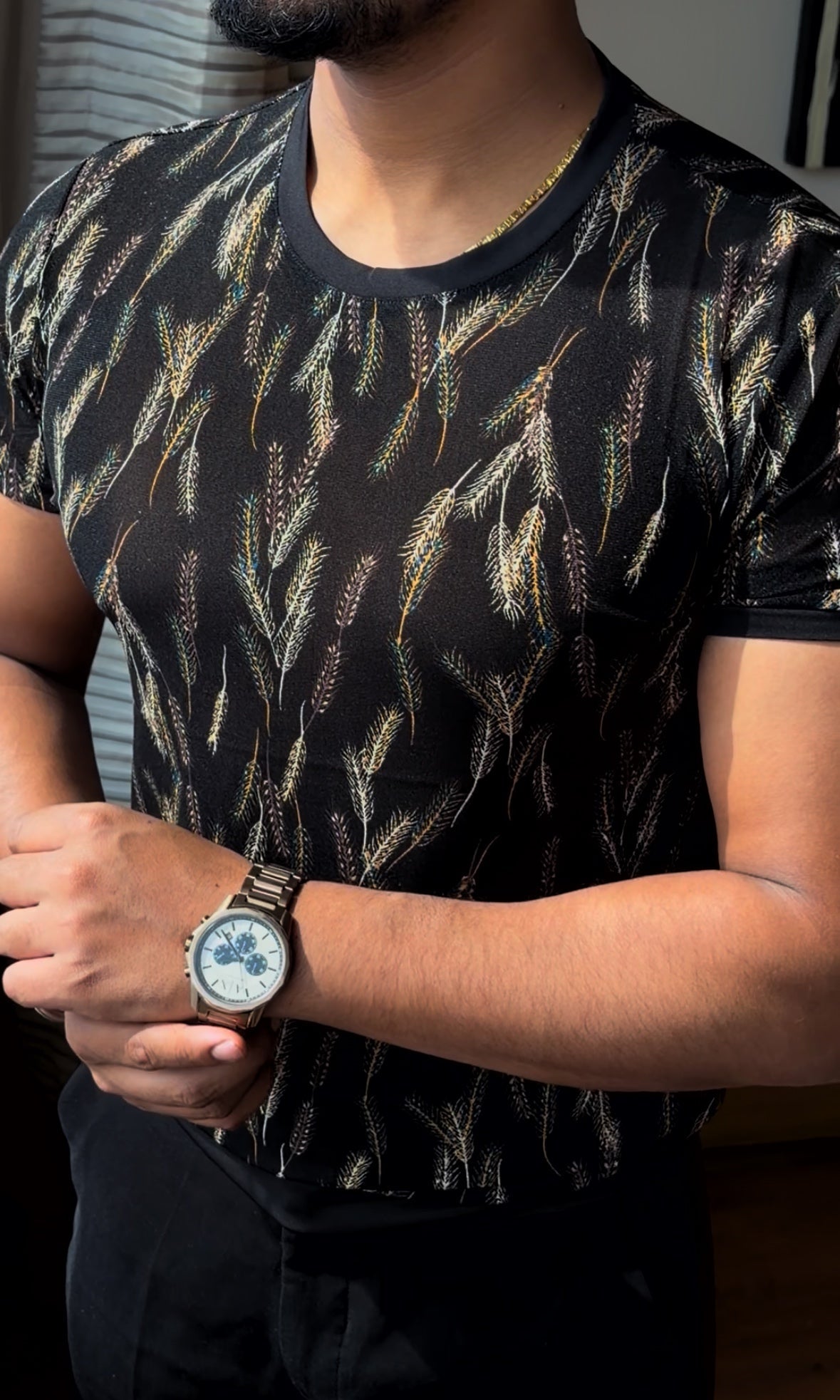 Leaf crochet tshirt - black - Under Attack