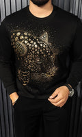 Leopard Hunt Swarovski Sweatshirt - Black - Under Attack