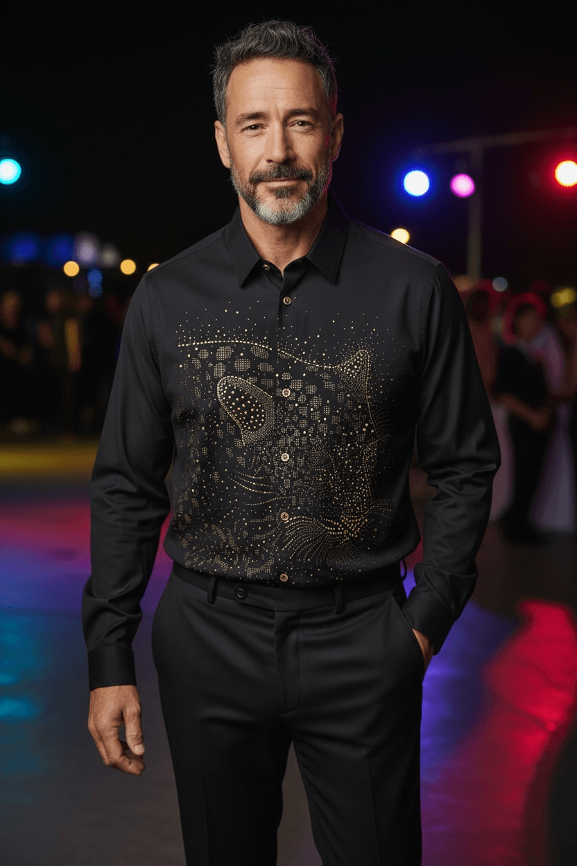 Leopard Roar Jacquard Shirt - BLACK - Under Attack