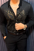 Leopard Roar Jacquard Shirt - BLACK - Under Attack