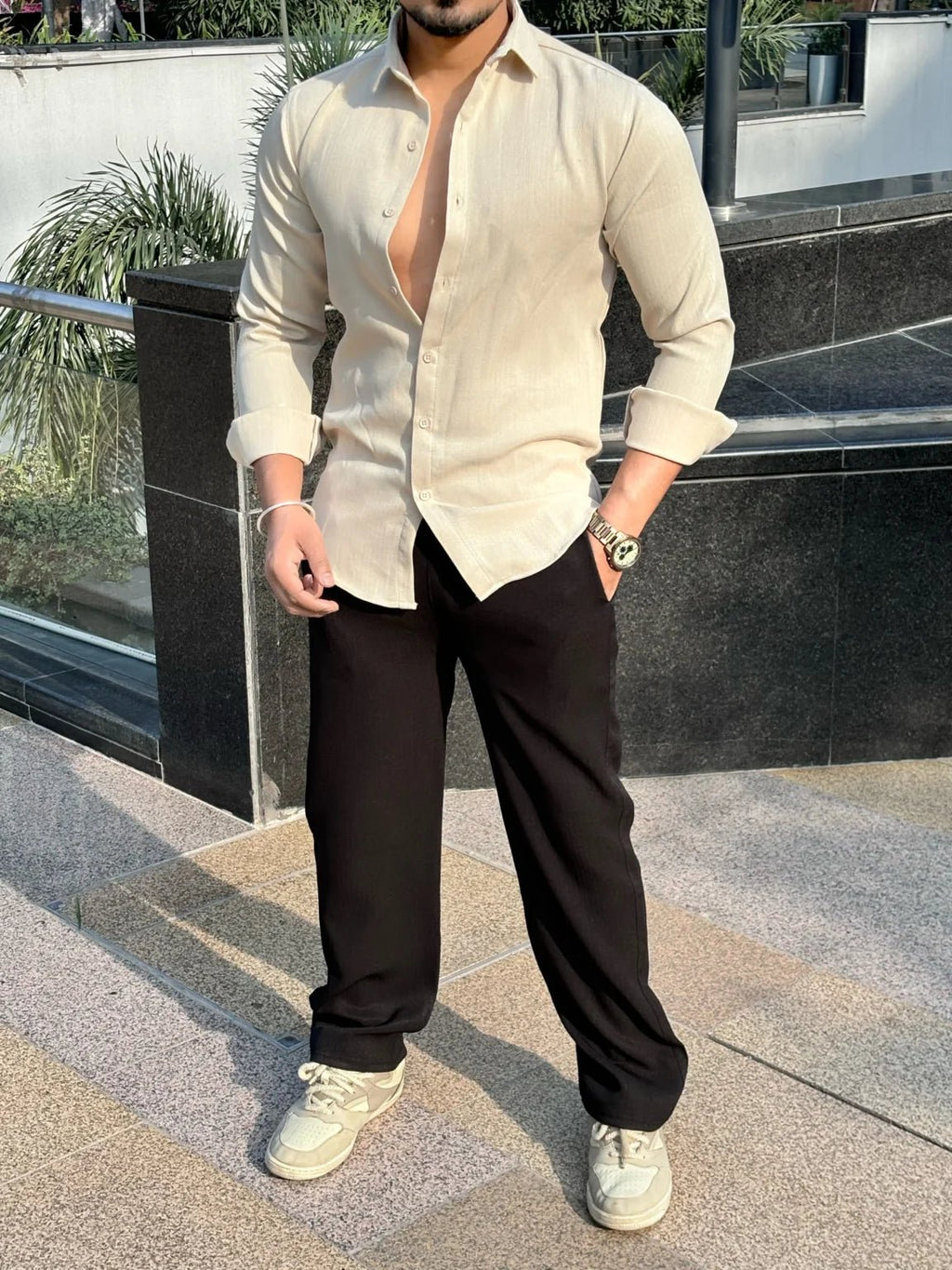 Linen Pants Relaxed Fit - Beige - Under Attack