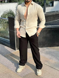 Linen Pants Relaxed Fit - Beige - Under Attack