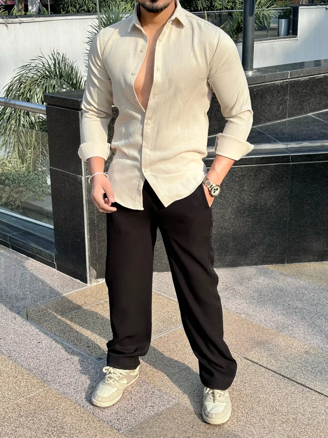 Linen Pants Relaxed Fit - Beige - Under Attack