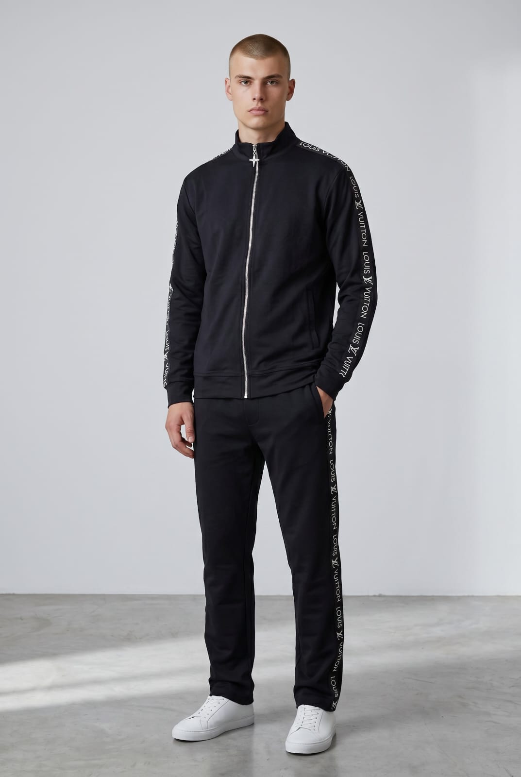 loui vuitto side patti tracksuit - black - Under Attack