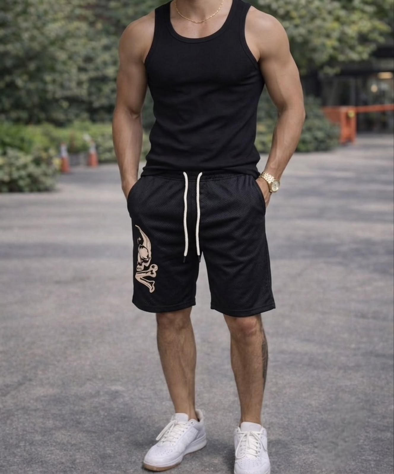 Mesh Graphic Gym Shorts - Under Attack