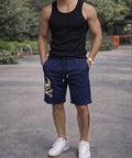 Mesh Graphic Gym Shorts - Navy - Under Attack