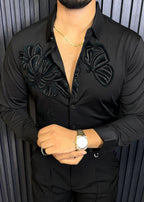 Midnight Bloom Legacy Jacquard Shirt - BLACK - Under Attack