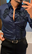 Midnight Bloom Legacy Jacquard Shirt - NAVY - Under Attack