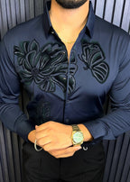 Midnight Bloom Legacy Jacquard Shirt - NAVY - Under Attack