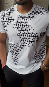 Miss print embossed tshirt - white