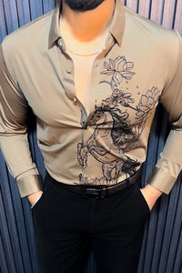 Mustang Jacquard Shirt - Camel