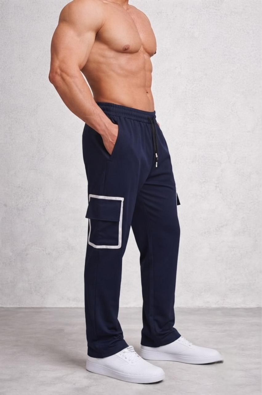 Navy Blue Cargo Joggers - Under Attack