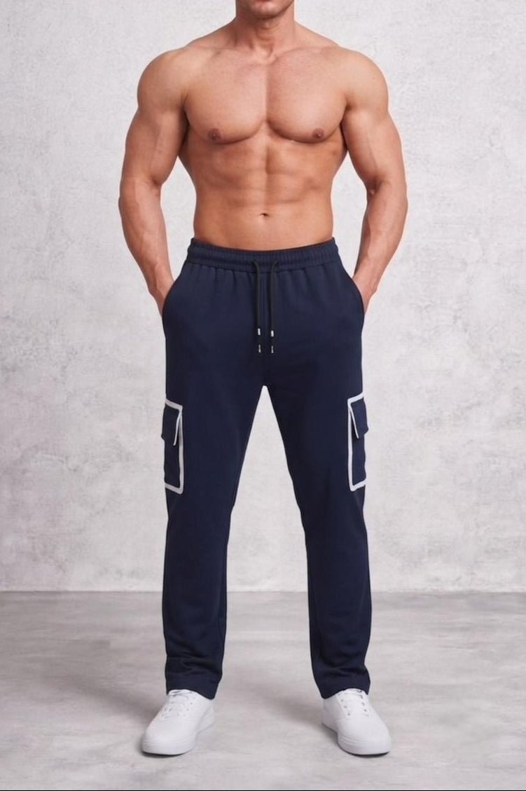 Navy Blue Cargo Joggers - Under Attack