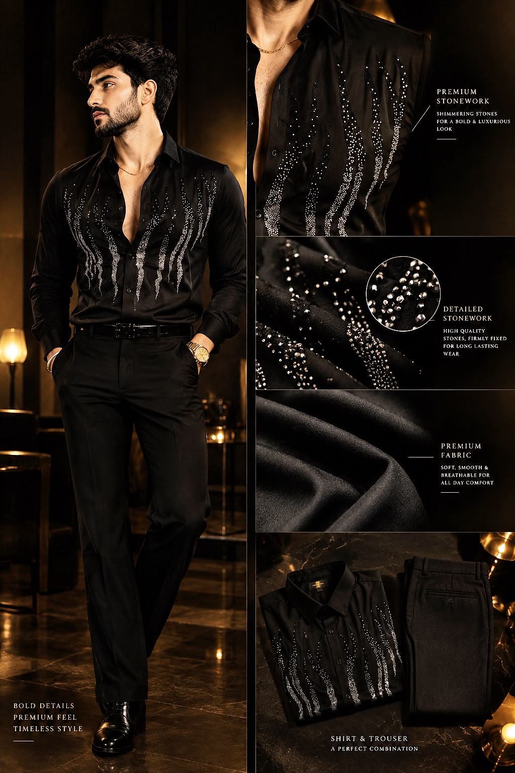 NightOut Luxe Stitchless Wrinkle Free Lycra Shirt - Black - Under Attack