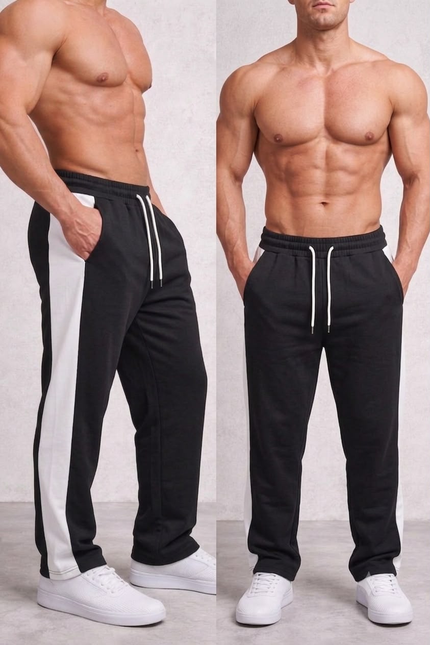 Noir Contrast Track Pants - Under Attack