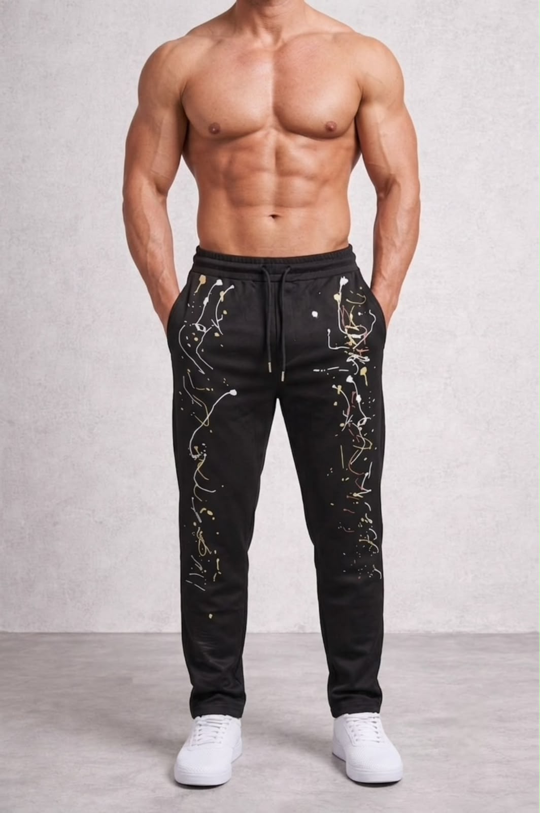 Paint Splatter Drawstring Joggers - Under Attack