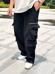 Painted Baggy Cargo - BLACK - Under Attack
