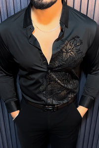 Panther Jacquard Shirt - Black