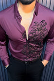 Panther Royale Jacquard Shirt - Wine - Under Attack