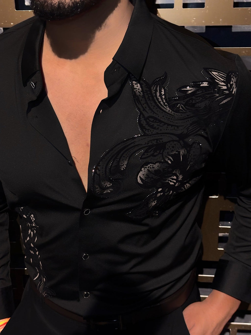 Paradise Blossom Jacquard Shirt - Black - Under Attack