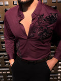 Paradise Blossom Jacquard Shirt - Wine - Under Attack